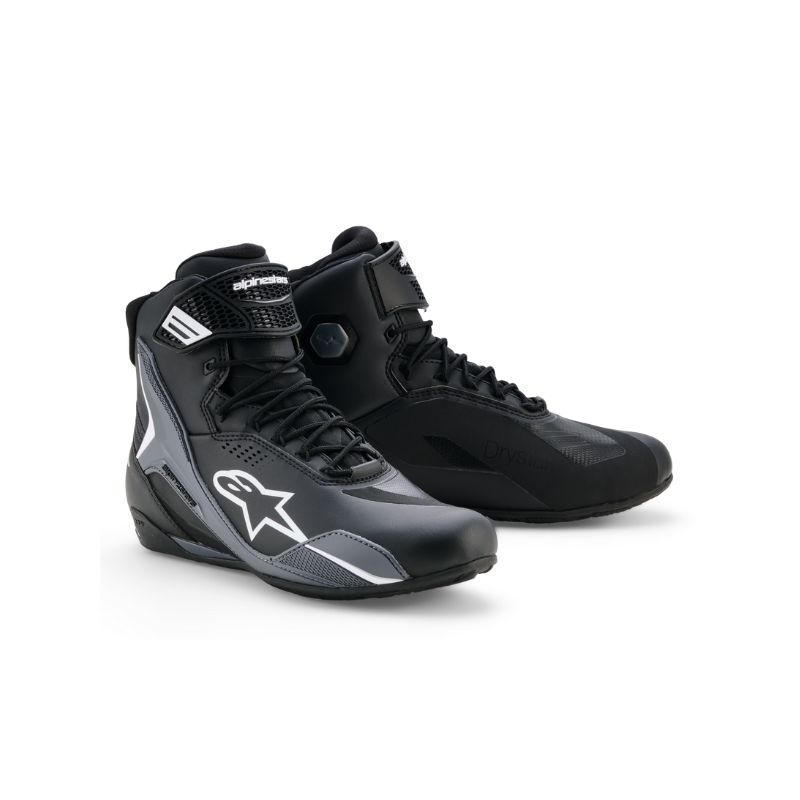Botas Alpinestars FASTER-4 DRYSTAR BLACK COOL GRAY WHITE - Imagen 2