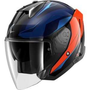 CASCO SHARK SKWAL i3 JET MEKARIUM Black Chrom Orange