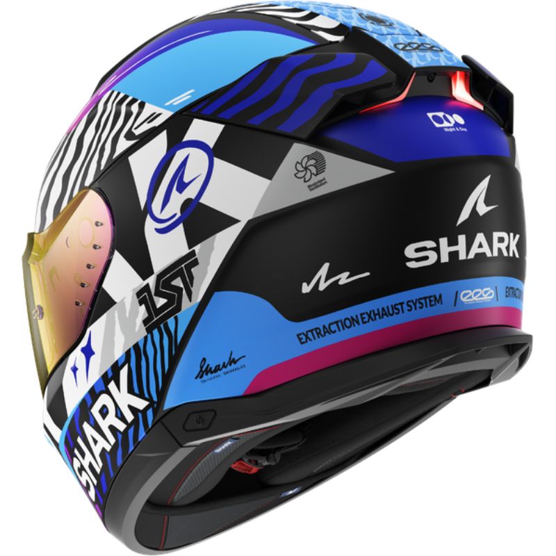 CASCO SHARK SKWAL i3 SPEED-FANCY Black White Blue - Imagen 4