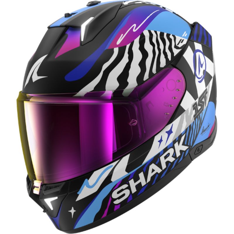 CASCO SHARK SKWAL i3 SPEED-FANCY Black White Blue - Imagen 2