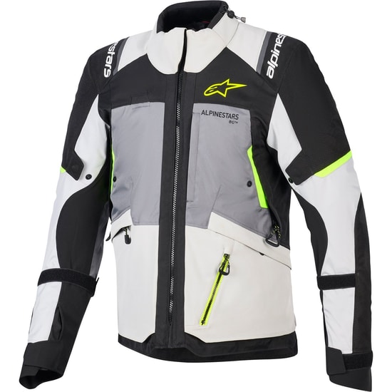 CHAQUETA ALPINESTARS ANDES V4 DRYSTAR DK GRAY ICE GRAY BK YLLW FLUO