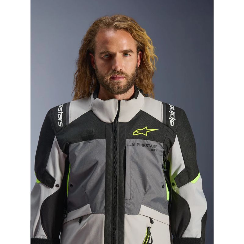 CHAQUETA ALPINESTARS ANDES V4 DRYSTAR DK GRAY ICE GRAY BK YLLW FLUO - Imagen 3